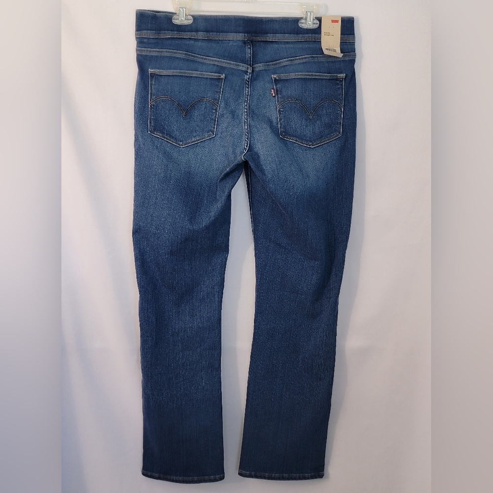 NWT Levi's Perfectly Slimming Straight Leg Pull On Jeans Size 14M/32 - Picture 6 of 11